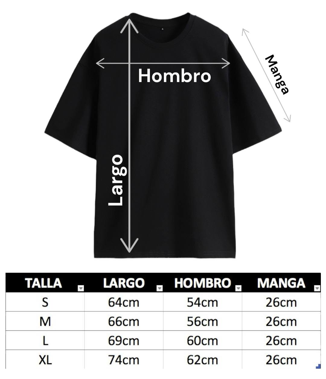 CAMISETA OVERSIZE 190 GRAMAJE